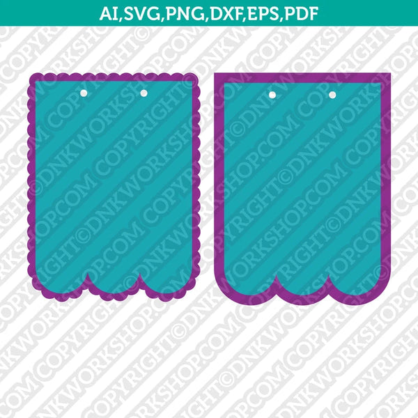Banner Scallop Pennant Bunting Svg Silhouette Cameo Vector Cricut Cut File Clipart Png Eps Dxf