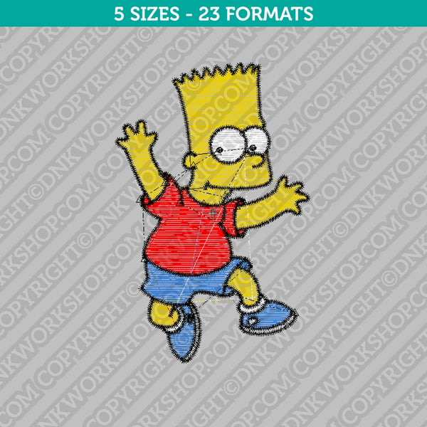 Bart Simpson Embroidery Design- 5 Sizes - INSTANT DOWNLOAD