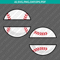 Baseball Team Split Monogram Frame SVG Vector Cricut Cut File Clipart Png Eps Dxf