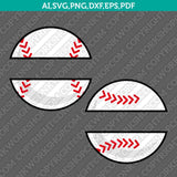 Baseball Team Split Monogram Frame SVG Vector Cricut Cut File Clipart Png Eps Dxf