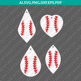 Baseball Earring Template SVG Laser Cut File Silhouette Cameo Vector Cricut Clipart Png Eps Dxf