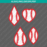 Baseball Earring Template SVG Laser Cut File Silhouette Cameo Vector Cricut Clipart Png Eps Dxf