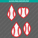Baseball Earring Template SVG Laser Cut File Silhouette Cameo Vector Cricut Clipart Png Eps Dxf