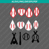 Baseball Earring Template SVG Laser Cut File Silhouette Cameo Vector Cricut Clipart Png Eps Dxf