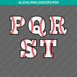 Baseball Letters Alphabet Team Font Lettering Birthday Party SVG Vector Cricut Cut File Clipart Png Eps Dxf