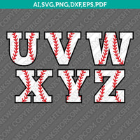 Baseball Letters Alphabet Team Font Lettering Birthday Party SVG Vector Cricut Cut File Clipart Png Eps Dxf
