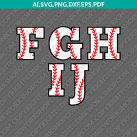 Baseball Letters Alphabet Team Font Lettering Birthday Party SVG Vector Cricut Cut File Clipart Png Eps Dxf