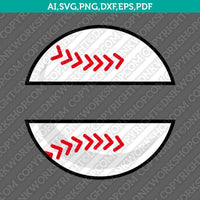 Baseball Team Split Monogram Frame SVG Vector Cricut Cut File Clipart Png Eps Dxf