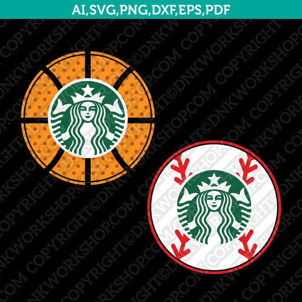 Basketball Baseball Starbucks SVG Tumbler Cold Cup Sticker Decal Silhouette Cameo Cricut Cut File