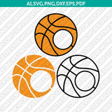 Basketball NBA Heart Love Split Monogram Frame Silhouette SVG Vector Clipart Cricut Cut File
