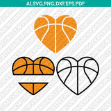Basketball NBA Heart Love Split Monogram Frame Silhouette SVG Vector Clipart Cricut Cut File