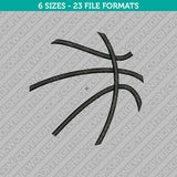 Basketball Outline Embroidery Design - 6 Sizes - INSTANT DOWNLOAD