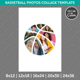 Basketball Photo Collage Canva PDF Template 