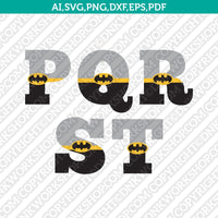 Batman Cartoon Superhero Letter Fonts Alphabet SVG Vector Silhouette Cameo Cricut Cut File Clipart Png Dxf Eps