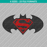 Batman v Superman Machine Embroidery Design - 5 Sizes - INSTANT DOWNLOAD
