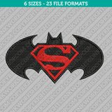 Batman v Superman Machine Embroidery Design - 5 Sizes - INSTANT DOWNLOAD