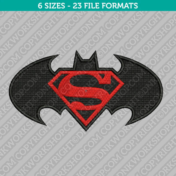 Batman v Superman Machine Embroidery Design - 5 Sizes - INSTANT DOWNLOAD