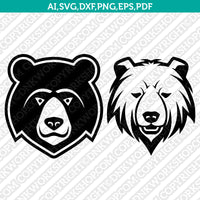 Bear Head SVG Mascot Cut File Cricut Clipart Png
