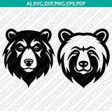 Bear Head SVG Mascot Cut File Cricut Clipart Png