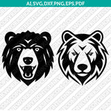 Bear Head SVG Mascot Cut File Cricut Clipart Png