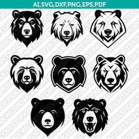 Bear Head SVG Mascot Cut File Cricut Clipart Png