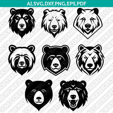 Bear head mascot SVG cut file