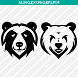 Bear Head SVG Mascot Cut File Cricut Clipart Silhouette Png