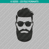 Bearded Man Face Embroidery Design - 6 Sizes - INSTANT DOWNLOAD