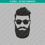 Bearded Man Face Embroidery Design - 6 Sizes - INSTANT DOWNLOAD