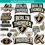 Berlin Thunder SVG Bundle | AFLE Football Logo Vector Cricut