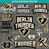 Berlin Thunder SVG Bundle | AFLE Football Logo Vector Cricut