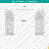 BirdCage Birds Gate Fold Wedding Invitation Template Quinceanera Christening SVG Laser Cut File Vector Cricut Silhouette Cameo Clipart Png Dxf Eps