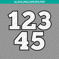 Filled Birthday Numbers SVG Vector Silhouette Cameo Cricut Laser Cut File Clipart Png Dxf Eps