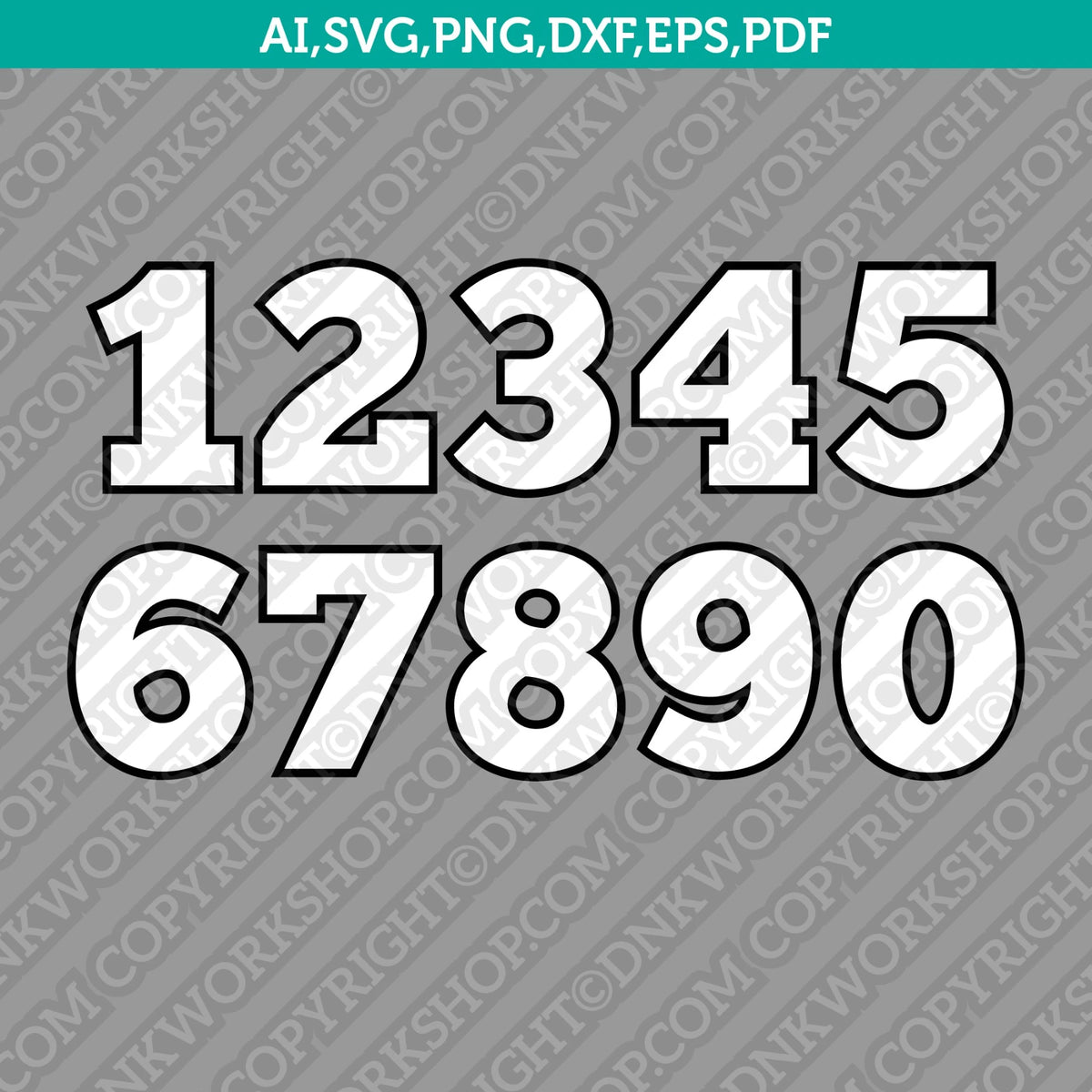 Filled Birthday Numbers SVG Vector Cricut Laser Cut File Png Dxf Eps ...
