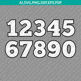 Filled Birthday Numbers SVG Vector Silhouette Cameo Cricut Laser Cut File Clipart Png Dxf Eps