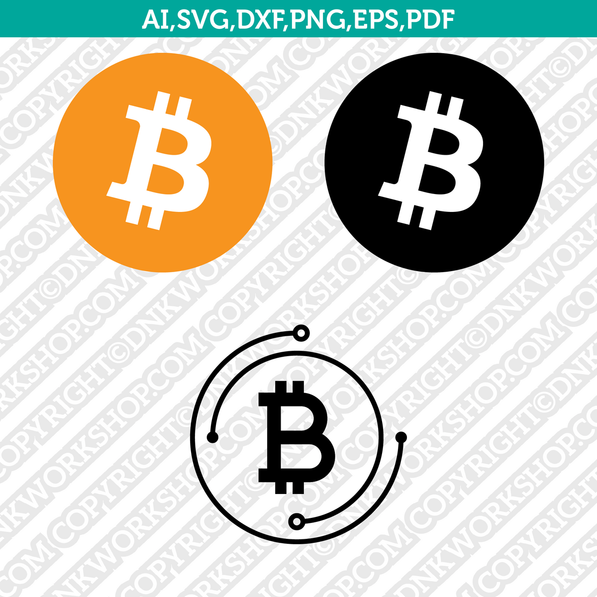 Bitcoin Logo SVG Cryptocurrency Cricut CutFile Clipart Dxf Eps Silhoue ...