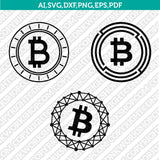 Bitcoin Logo SVG Cryptocurrency Cricut CutFile Clipart Dxf Eps Silhoue ...