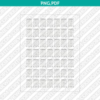 Blank Printable Guitar Chord Charts Diagram Sheet 4 String PDF PNG | A4 US Letter 5x7