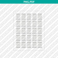 Blank Printable Guitar Chord Charts Diagram Sheet 5 String PDF PNG | A4 US Letter 5x7