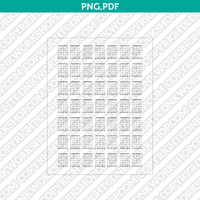 Blank Printable Guitar Chord Charts Diagram Sheet 6 String PDF PNG | A4 US Letter 5x7
