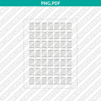 Blank Printable Guitar Chord Charts Diagram Sheet 6 String PDF PNG | A4 US Letter 5x7