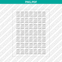 Blank Printable Guitar Chord Charts Diagram Sheet 7 String PDF PNG | A4 US Letter 5x7