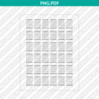 Blank Printable Guitar Chord Charts Diagram Sheet 7 String PDF PNG | A4 US Letter 5x7
