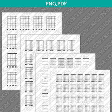 Printable 7-string guitar chord chart template