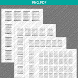 Blank Printable Guitar Chord Charts Diagram Sheet 7 String PDF PNG | A4 US Letter 5x7