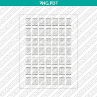 Blank Printable Guitar Chord Charts Diagram Sheet 7 String PDF PNG | A4 US Letter 5x7