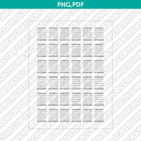 Blank Printable Guitar Chord Charts Diagram Sheet 7 String PDF PNG | A4 US Letter 5x7