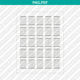 Blank Printable Guitar Chord Charts Diagram Sheet 7 String PDF PNG | A4 US Letter 5x7