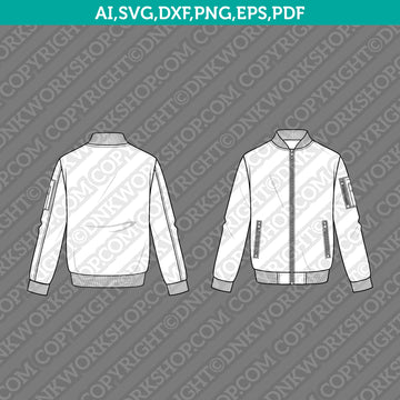 Bomber Jacket 2 SVG CAD Flat Design Sketch