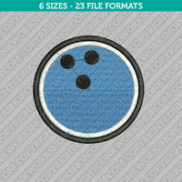 Bowling Ball Embroidery Design - 5 Sizes - INSTANT DOWNLOAD